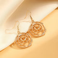Spiral donut jewellery set showing necklace, bracelet and ear hooks with geometric circle design