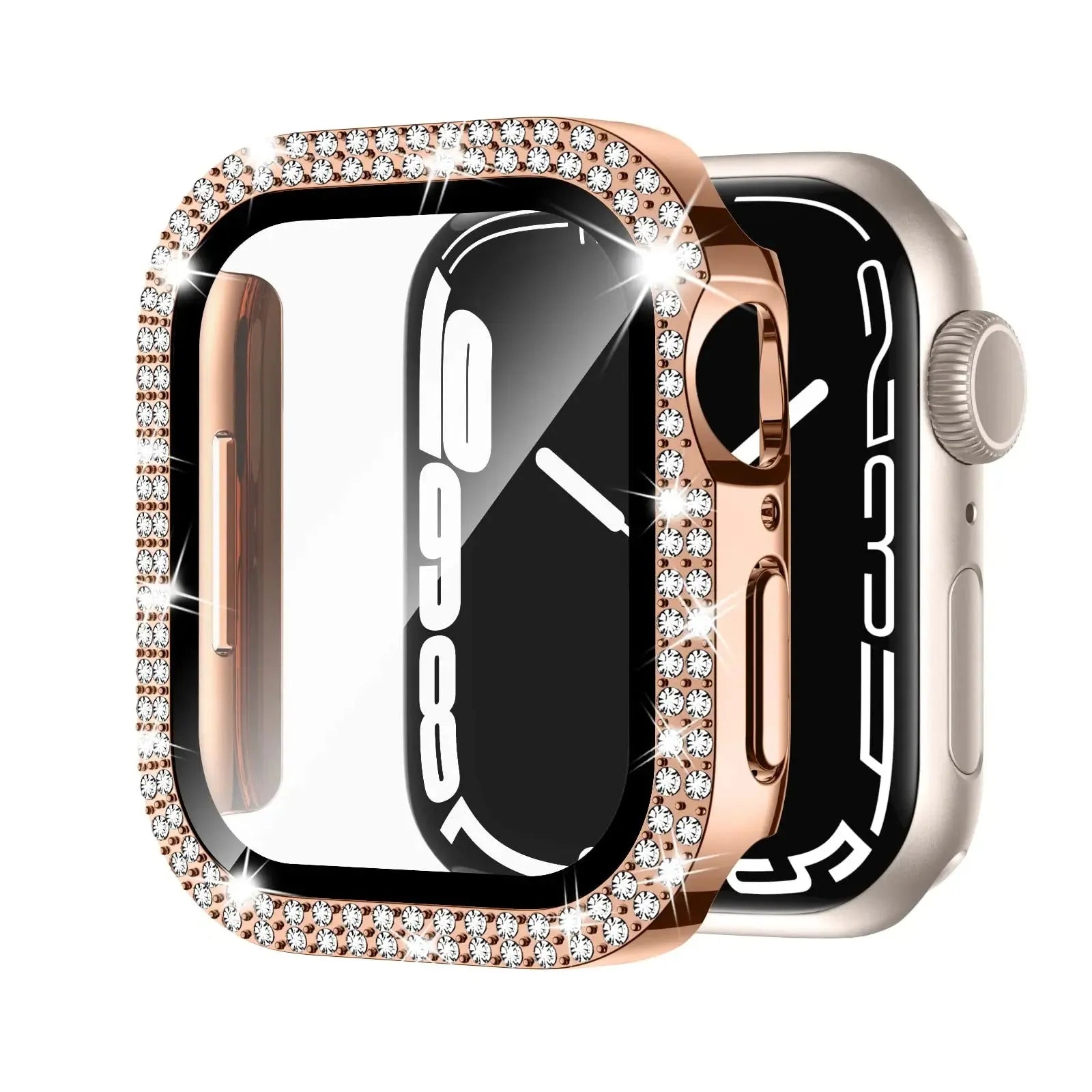 Apple Watch protective case with peep-proof double diamond glass screen in multiple colour options