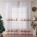 American Christmas curtains with embroidered snowflake design in semi-sunshade polyester fabric