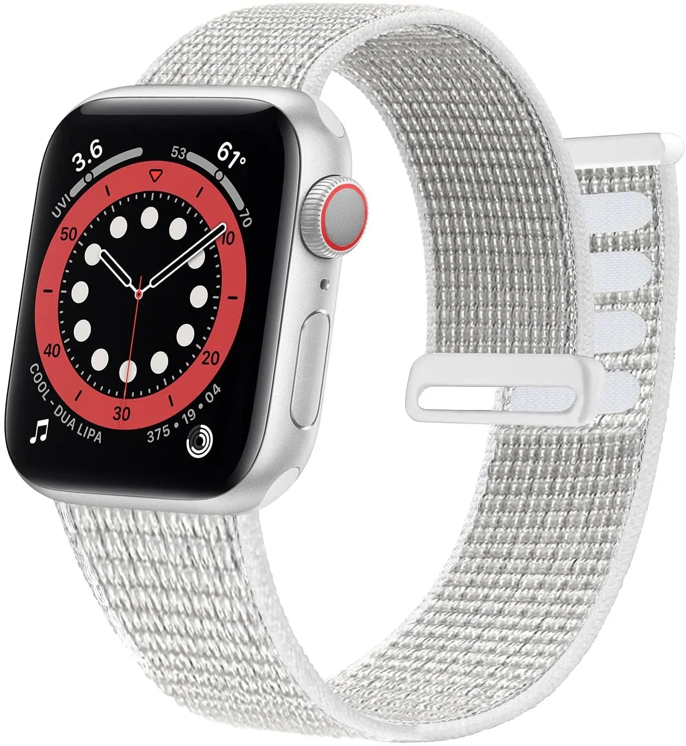Woven nylon Apple Watch replacement strap in multiple colours including Rainbow and reflective options