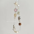 Bohemian sweetheart design mobile phone charm with beaded elements in island sweetheart colour