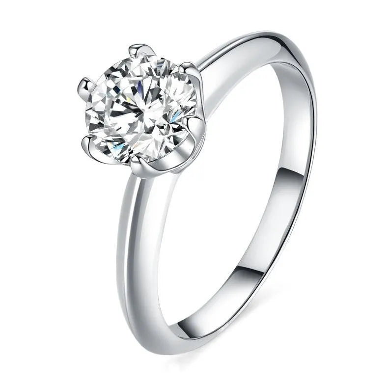 D colour moissanite couple rings with dragon phoenix decoration on 925 silver plated heart-shaped adjustable bands