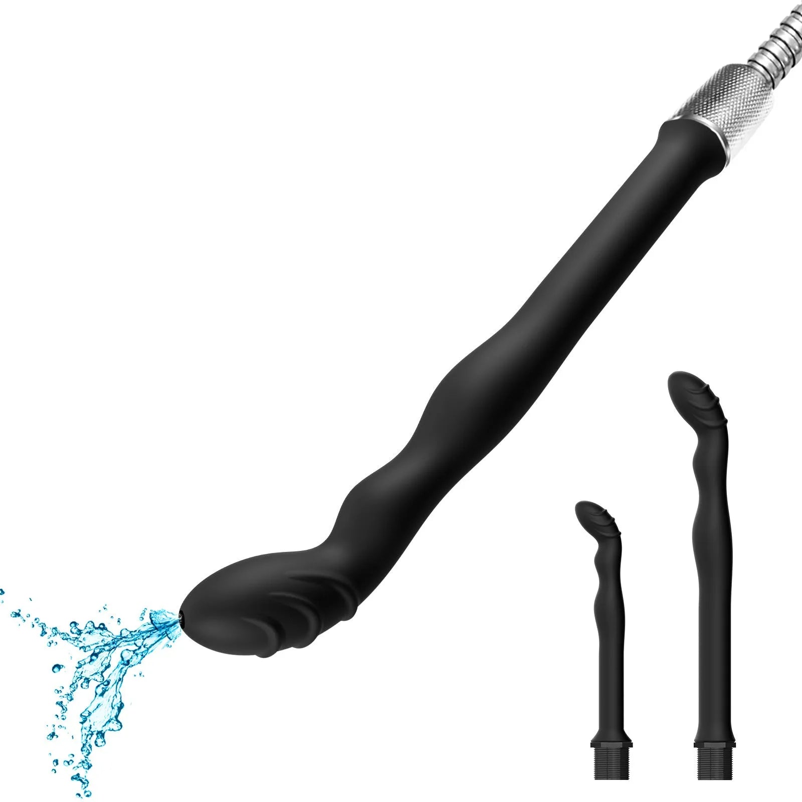 Black silicone hosepipe flusher for cleaning sausage filler equipment