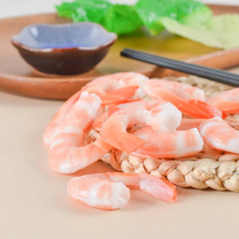 PVC injection moulded shrimp shaped keychain with 1.5cm thickness and door buckle attachment