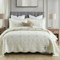 European-style embroidered cotton bed cover set for 1.8 metre beds with matching pillowcases