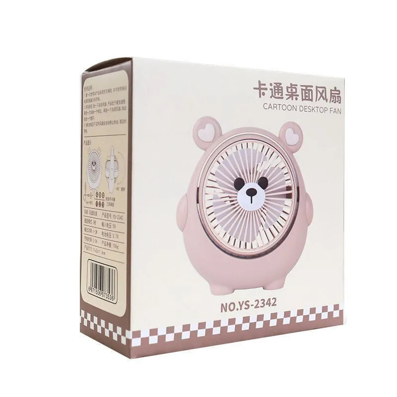 Dog-themed desktop USB electric fan in various colours with three speed settings
