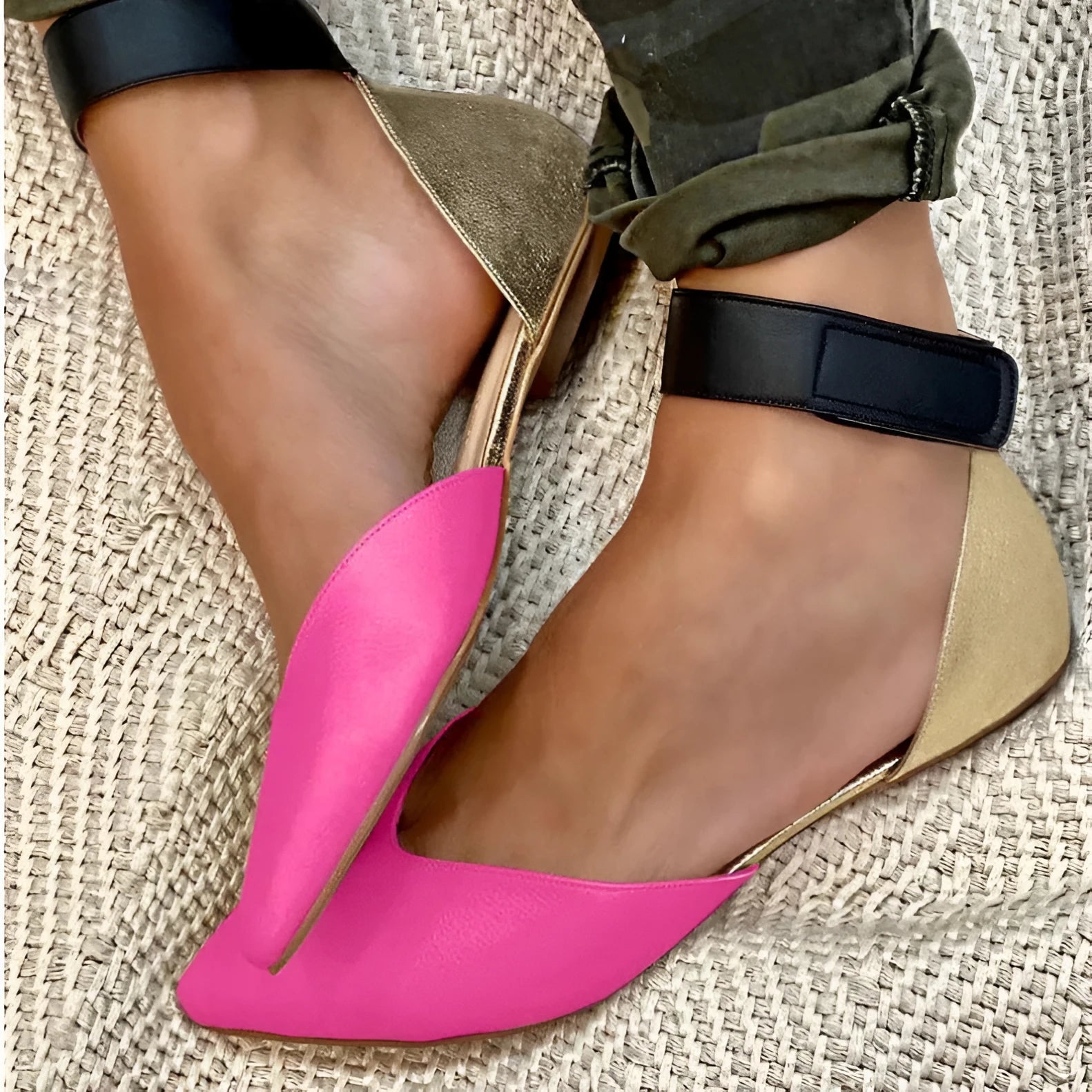 Women's casual hollowed sandals with Velcro fastening in multiple colour options