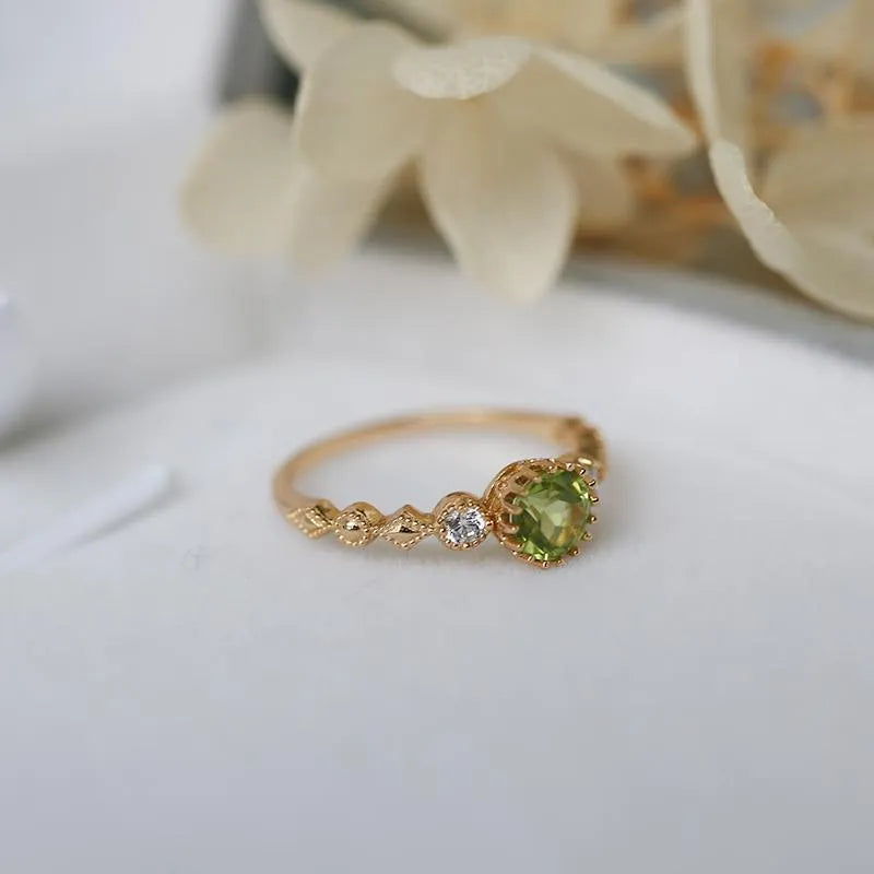 Japanese style geometric copper ring with quadrilateral design for women