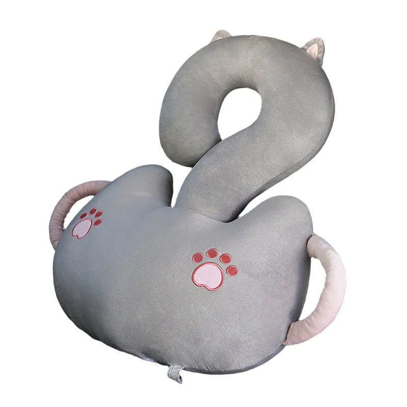 Cartoon animal question mark design cushion pillow measuring 65cm square