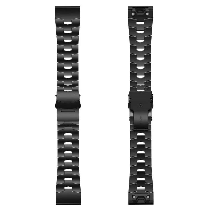Garmin Fenix Jiaming replacement watch strap in silver, black, and titanium colour options