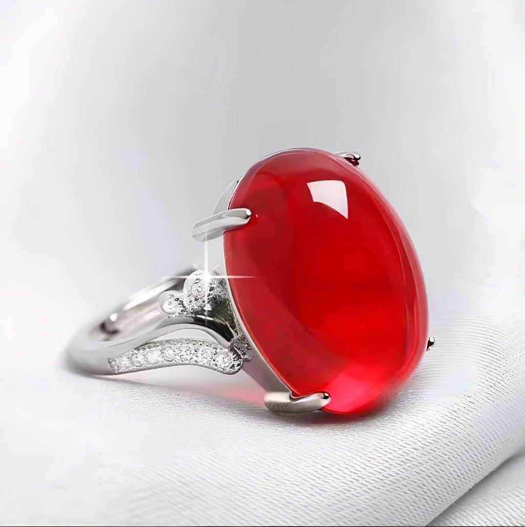 Adjustable geometric sapphire ring in ethnic style with alloy construction