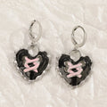 Women's alloy earrings with cross designs in white, bright black, and antique silver colour options