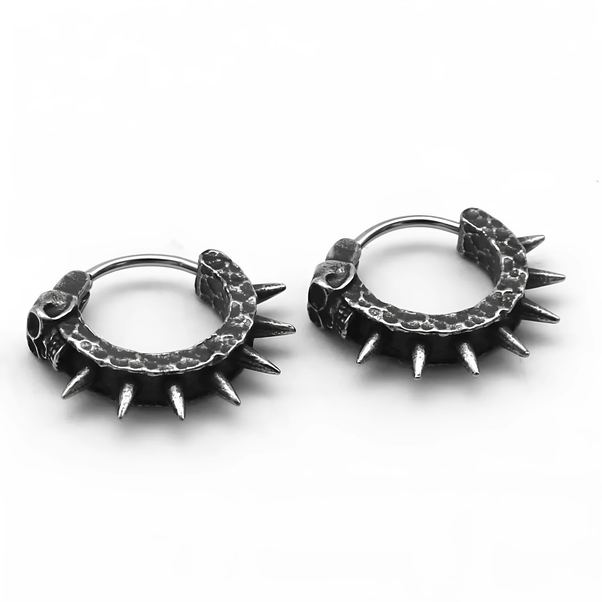 Copper and black geometric alloy punk motorcycle earrings for men and women