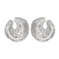 Exaggerated geometric women's earrings with irregular pleating and cold concave-convex texture in gold colour