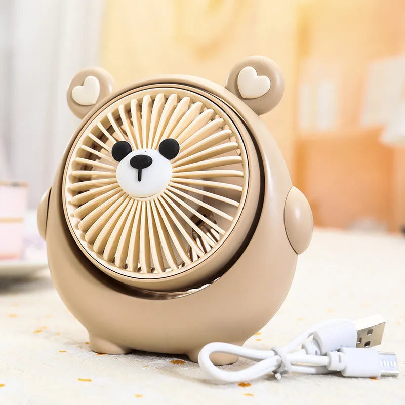 Dog-themed desktop USB electric fan in various colours with three speed settings