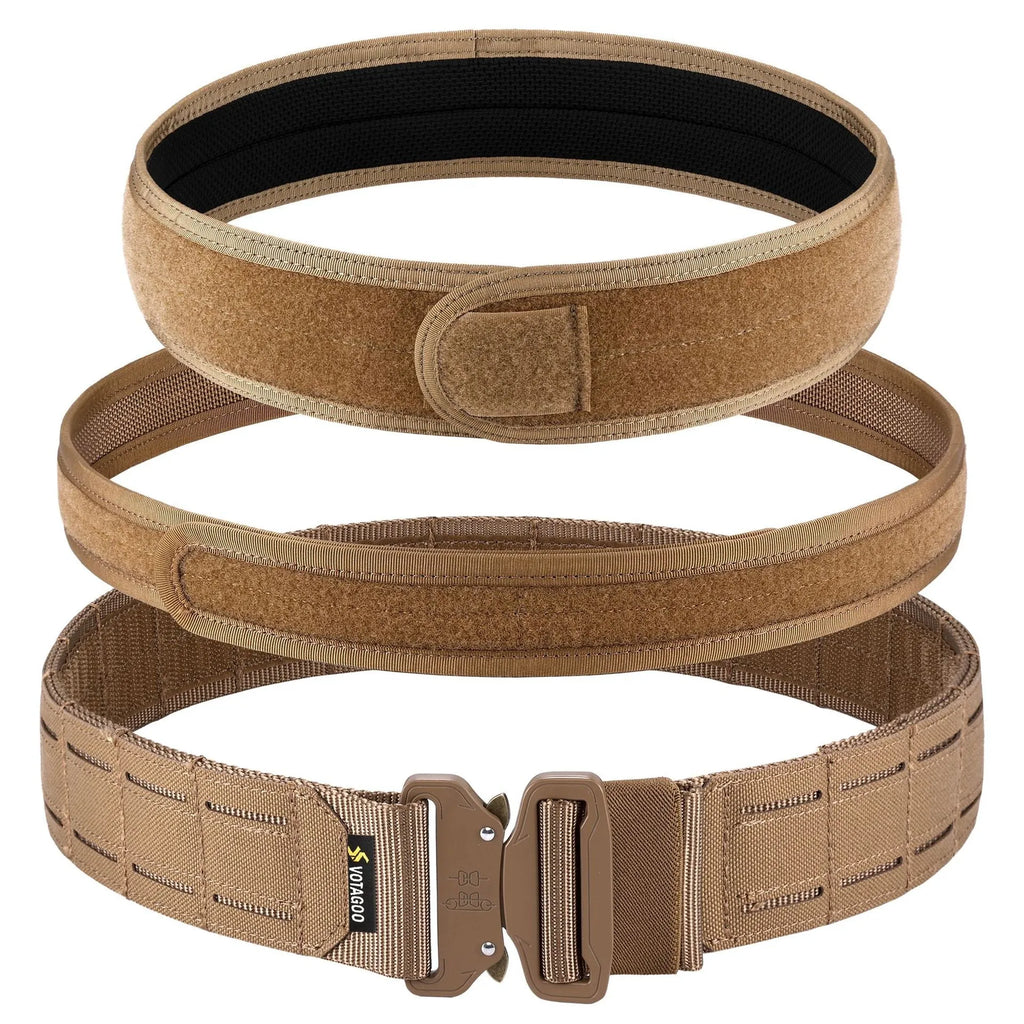 VOTAGOO 2-inch wide tactical waist belt in CP camouflage with a quick-release alloy buckle.