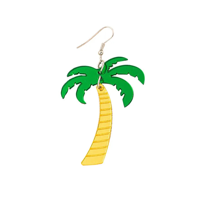 Acrylic drop earrings with coconut texture on alloy hooks, shown in one of five colour styles.