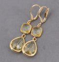 Gold geometric water droplet fringe earrings with retro design on copper base