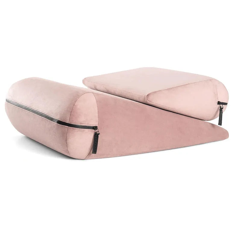 High-density sponge triangle wedge pillow with embroidered cover in five colour options