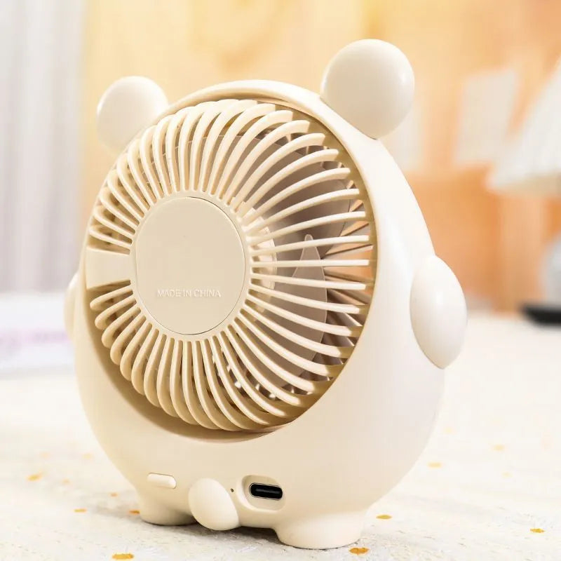 Dog-themed desktop USB electric fan in various colours with three speed settings
