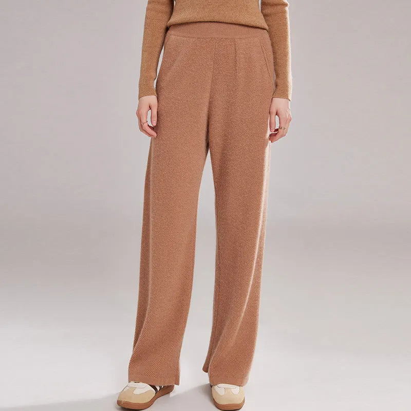 Women's thick cashmere leggings in five colours showing free size fit and high elasticity