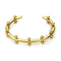 Stainless steel C-shaped texture rivet bean beads in round form for jewellery making