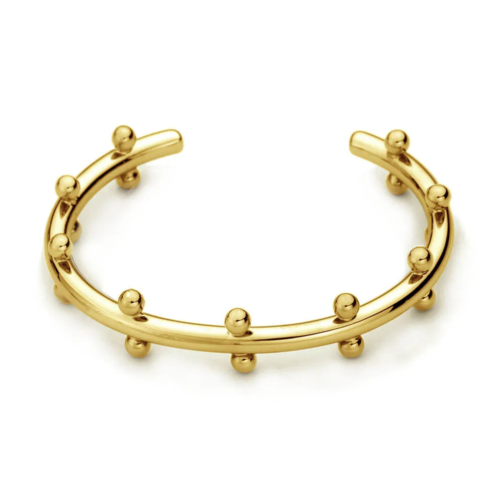 Stainless steel C-shaped texture rivet bean beads in round form for jewellery making