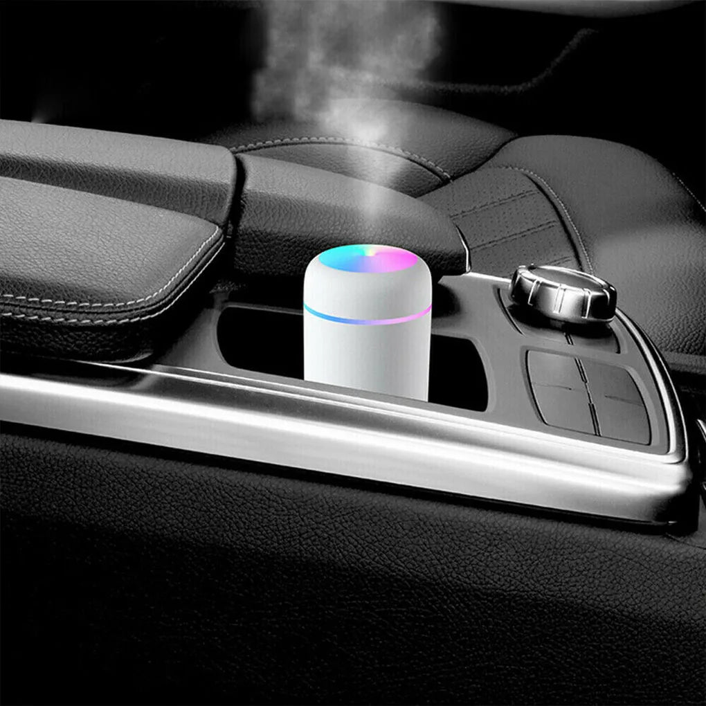 Portable Cup-Shaped Mini USB Humidifier - Cool Mist Air Purifier with Colourful LED Lights for Car, Home & Bedroom