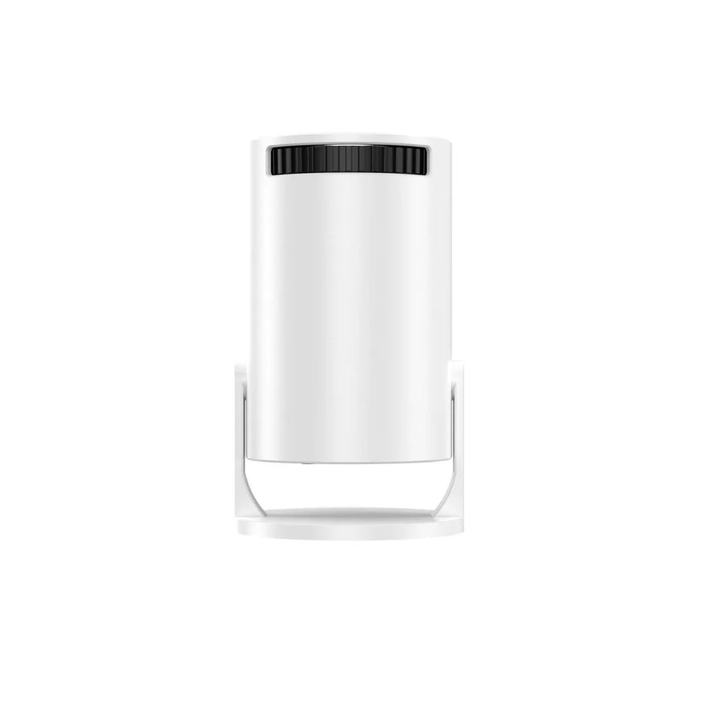 White MINI wireless portable projector displaying HD content with wireless connectivity