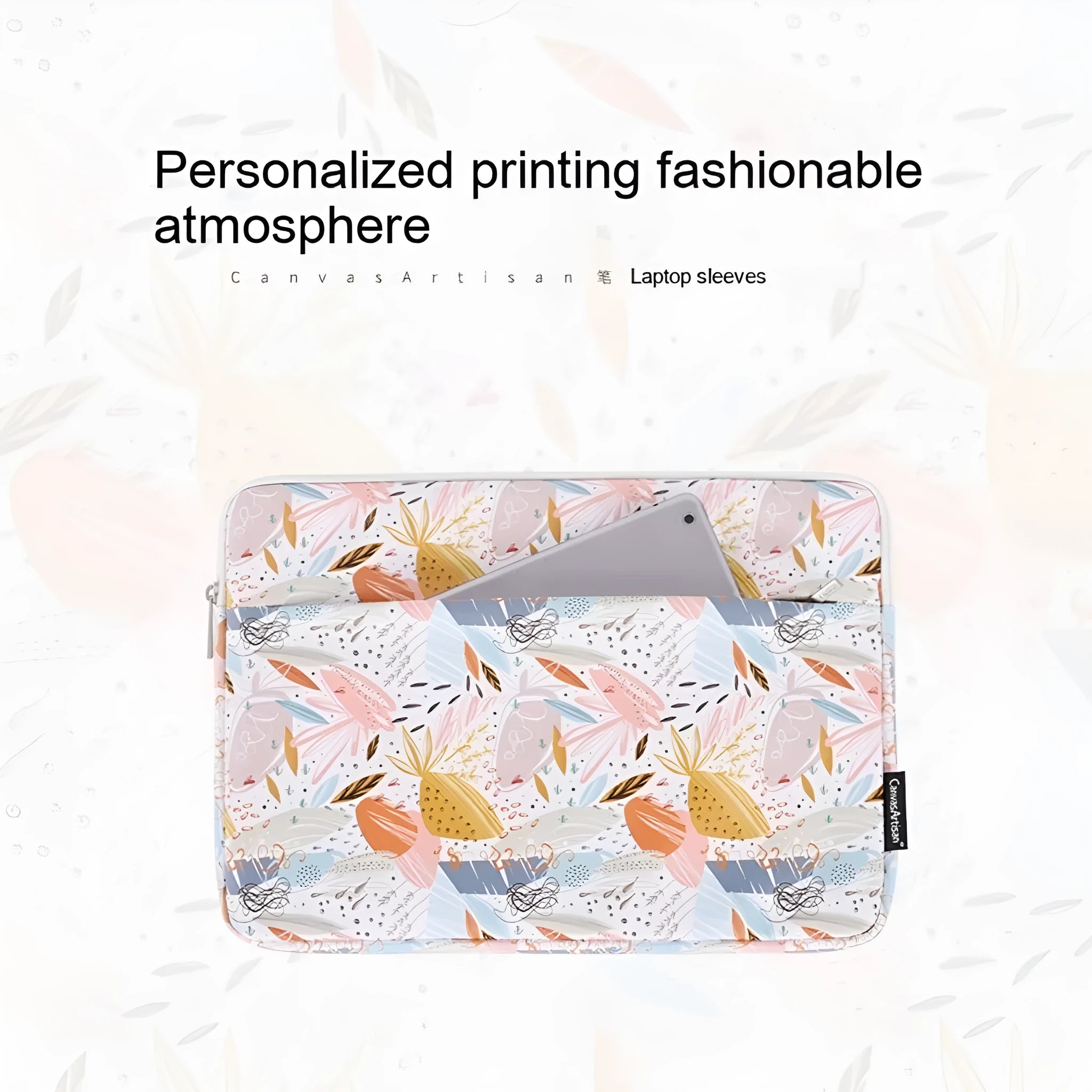 White 14 inch waterproof laptop inner sleeve made from PU leather
