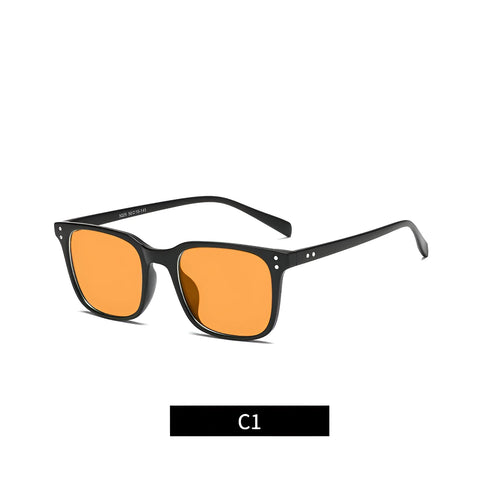 Orange lens blue light blocking glasses with a TR90 frame, shown in one of 11 available colour options.