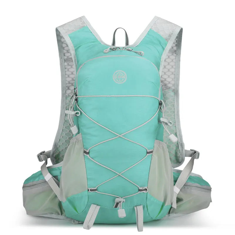 20L lightweight outdoor cycling hiking backpack in blue with multiple compartments and breathable back panel