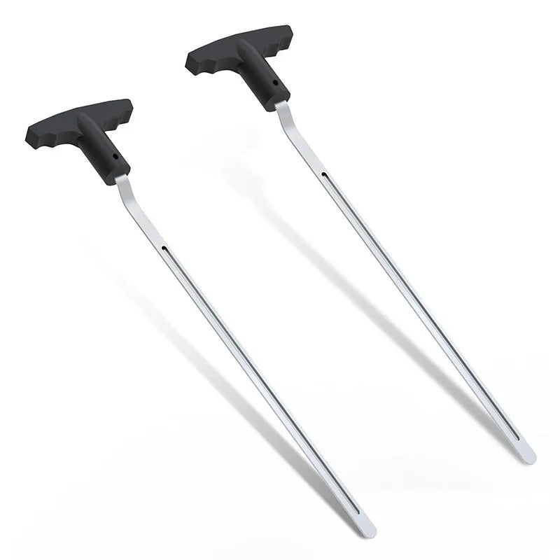 Silver golf grip dismantlement tool with high carbon steel blade and plastic handle on plain background