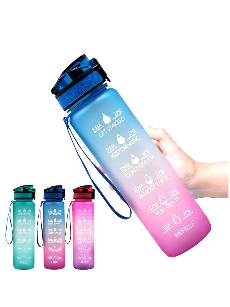 Clear 1000ml Tritan sports water bottle with fruit infuser inside