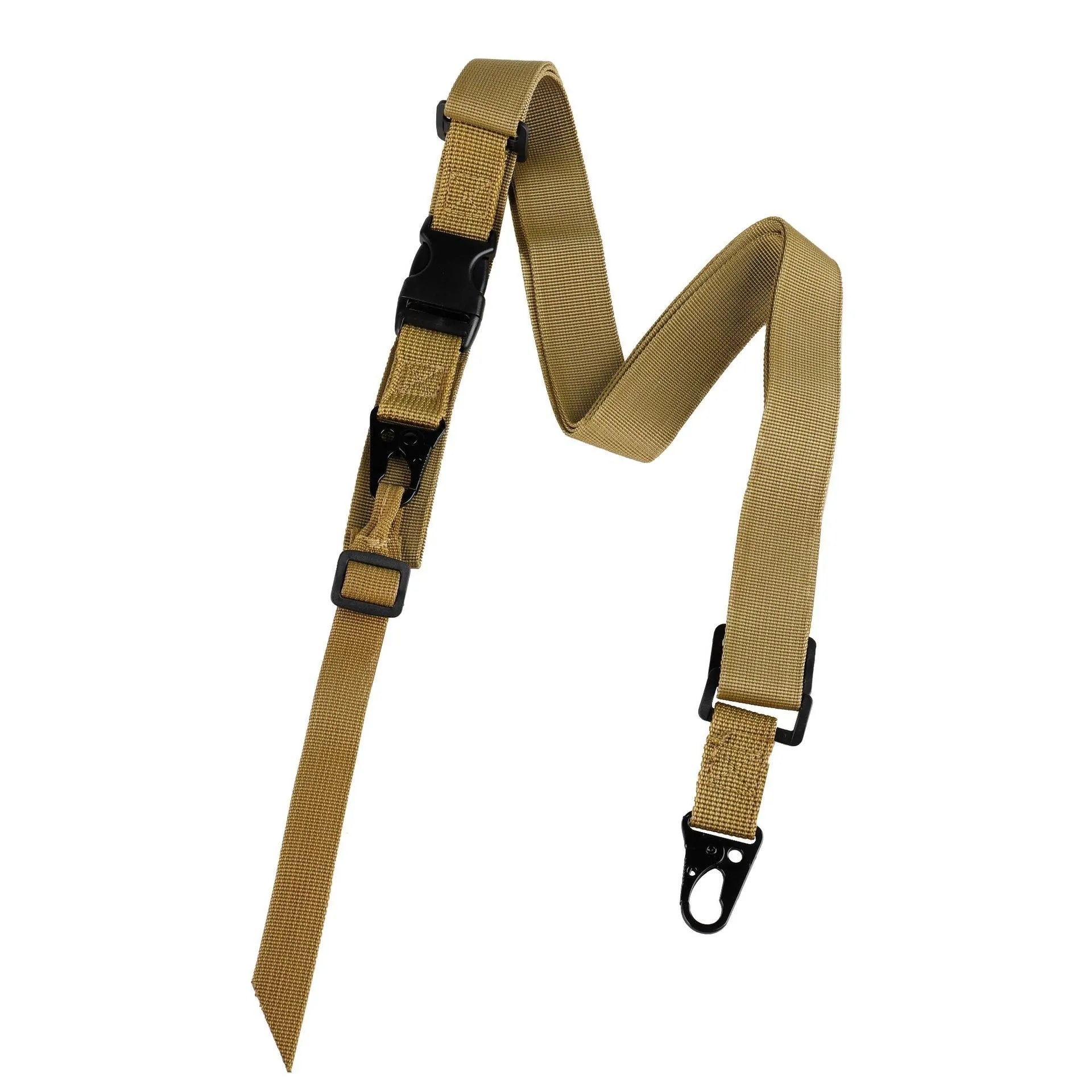 Outdoor nylon crossbody sling strap with alloy snap buckle, 148cm length in army green colour
