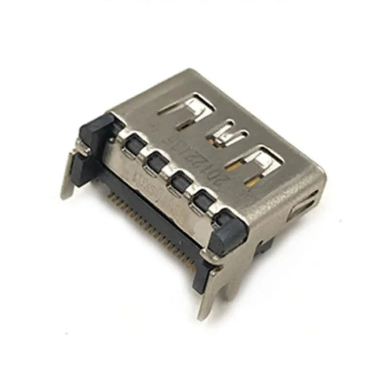 Silver HDMI host socket connector for game console repair.