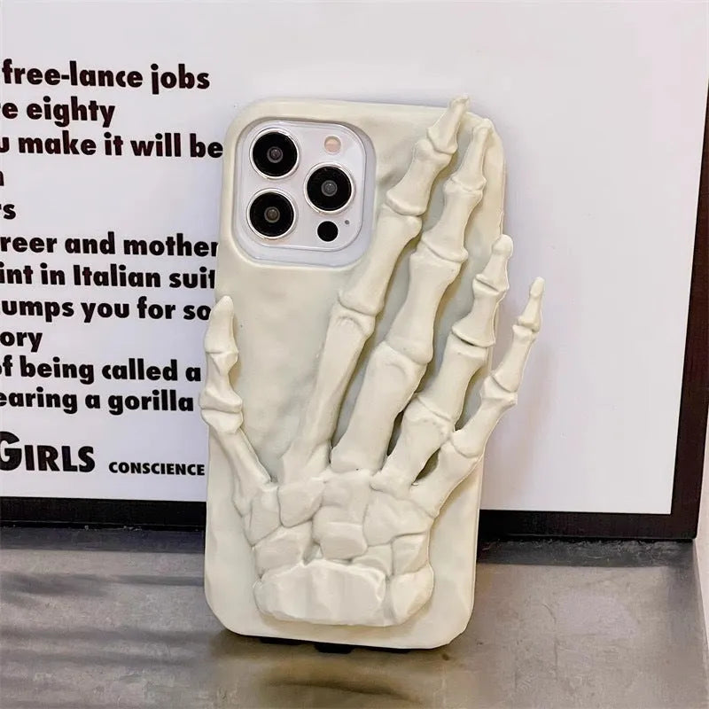 Skull hand bone three-dimensional relief silicone phone case for Apple iPhone