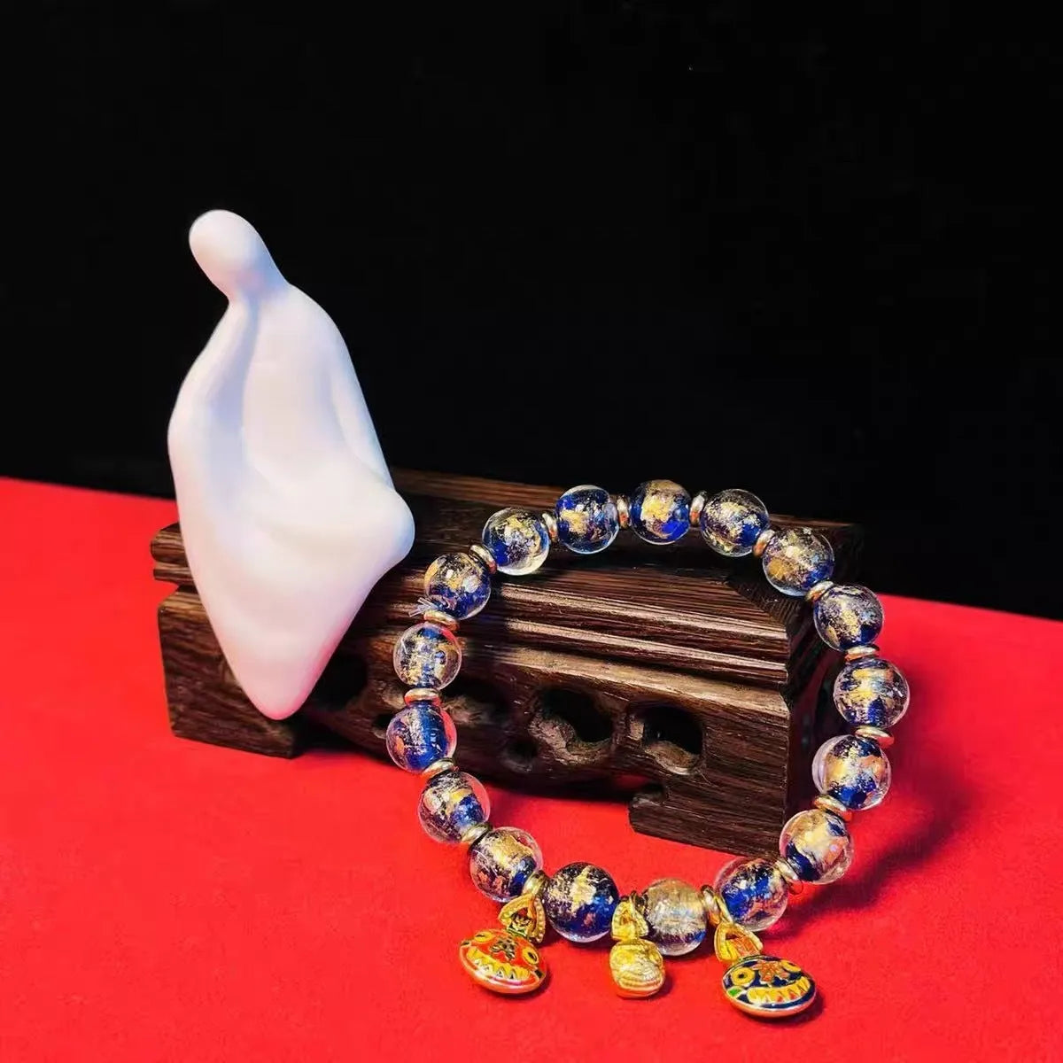 Glass geometric bracelet with ancient French glaze finish in one of six colour options