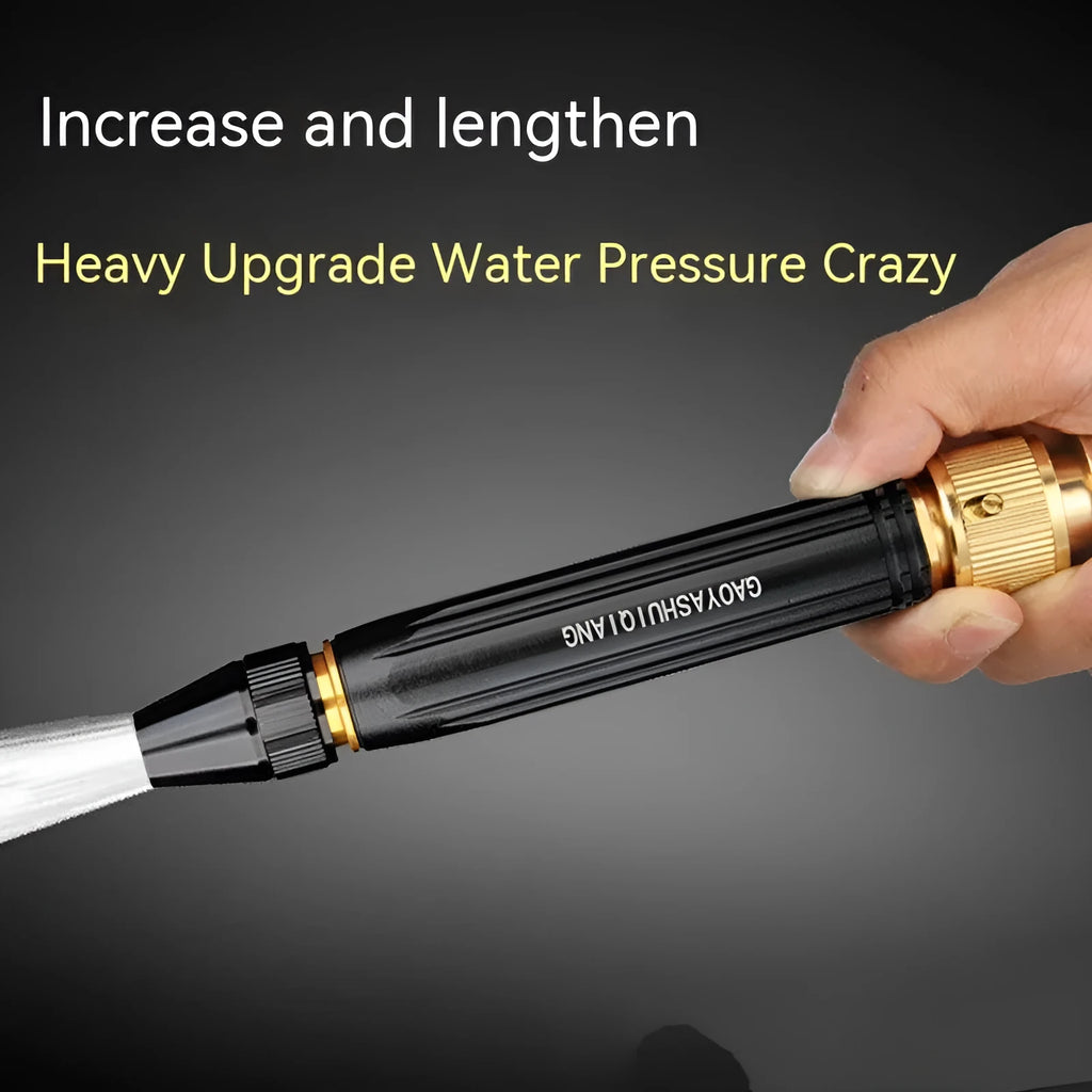 Black car wash water gun with straight spray design showing alloy and plastic body options
