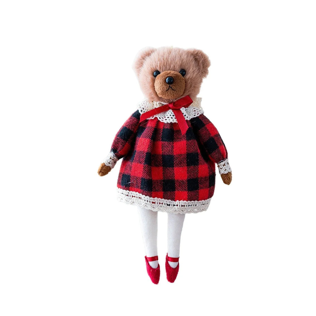 Couple plush bear doll set showing gentleman bear and princess bear characters with cloth construction