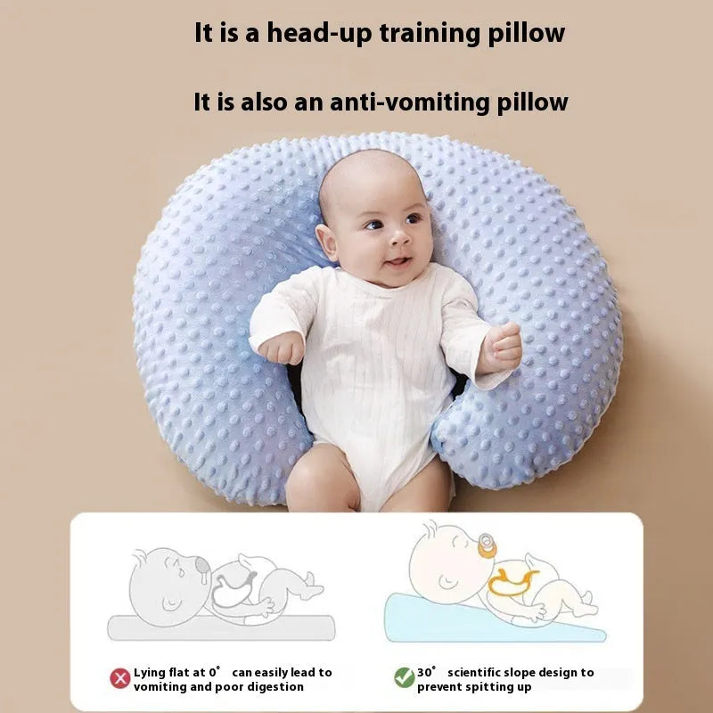 Nursing pillow with removable pillowcase in four colour options for breastfeeding support