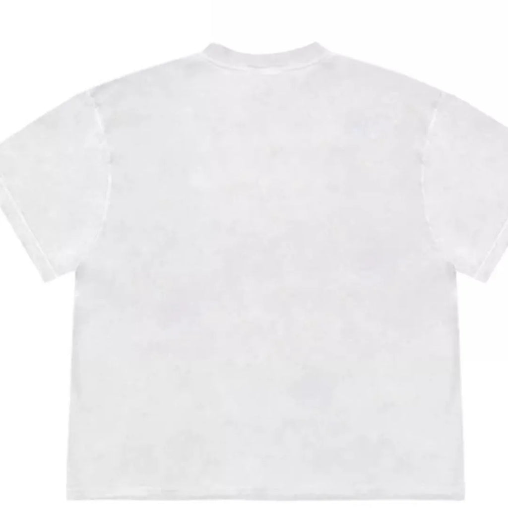 Blueberry fruit patchwork T-shirt with botanical flowers in Ice Oxygen Cotton fabric, loose fit with short sleeves
