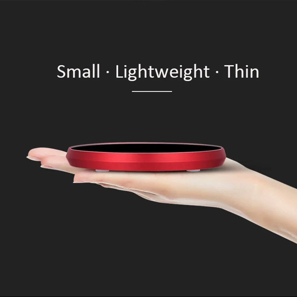 Black USB heating coaster for coffee mugs with touch temperature controls