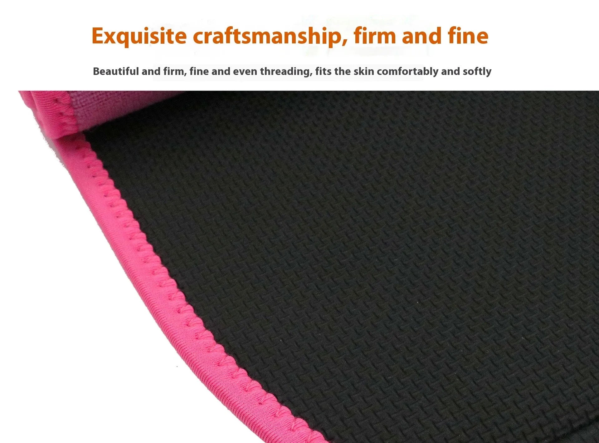 Black neoprene lumbar support waist belt for fitness and running.