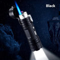 TH727 metal waterproof multifunctional flashlight lighter in camouflage, red, black, blue, or yellow colour