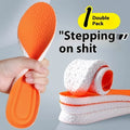 Grey, black, and orange cuttable breathable sports insoles made from PU foam.