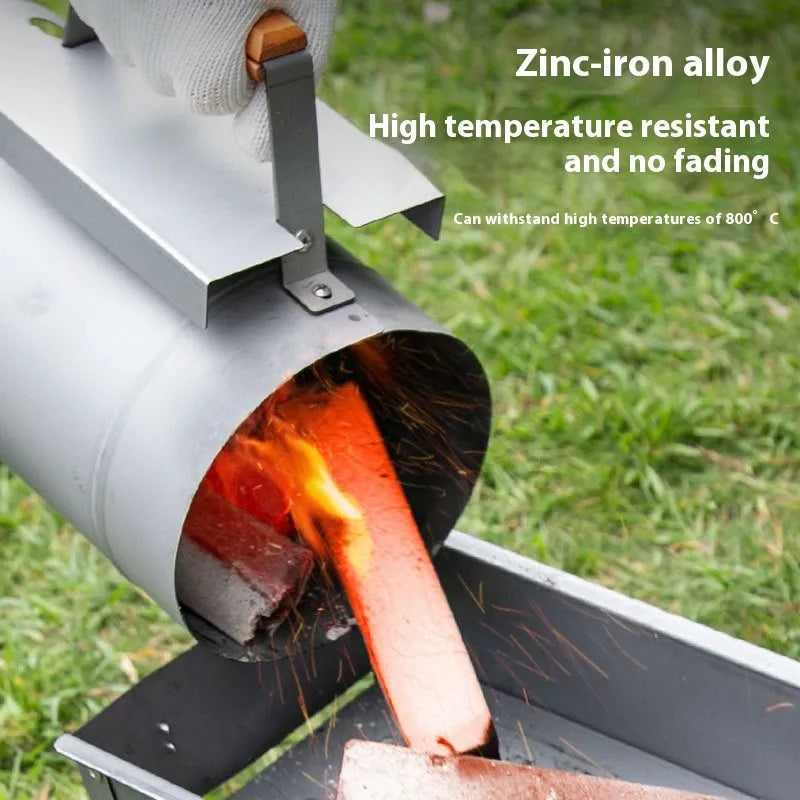 Zinc-iron alloy outdoor charcoal fire igniter with point carbon barrel style.
