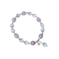 Opal amethyst crystal bracelet with moon shape design larger than 20mm