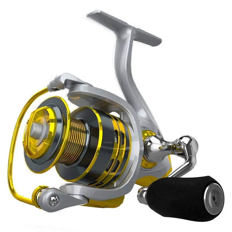 All metal diagonal CNC spinning reel sea fishing wheel with rocker design, black, SAG model