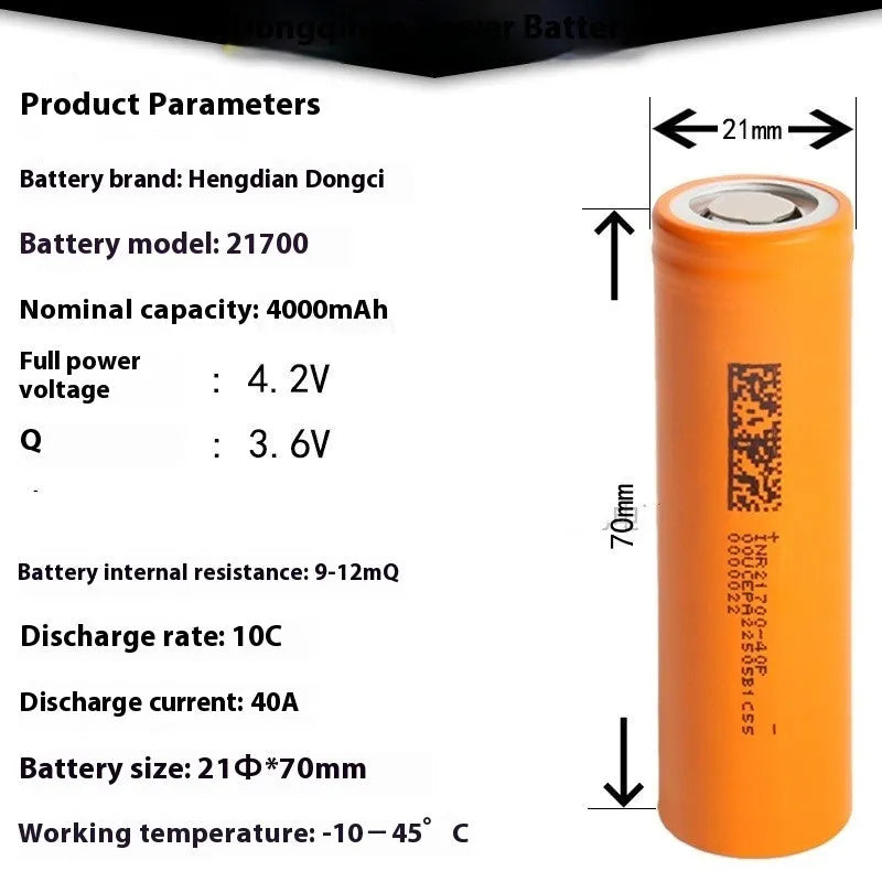 Dongmagnetic 18650 power battery 4000mAh 10C high magnification with protection features on white background